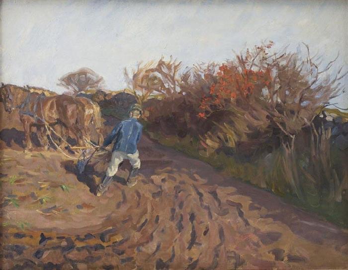 Peter Hansen The Plowman Turns France oil painting art